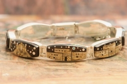Calvin Begay Starry Night in the Pueblo Sterling Silver Bracelet